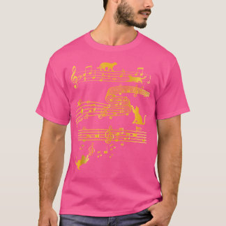Lustige Kitty Katze spielt Klaviermusiknote als Kl T-Shirt
