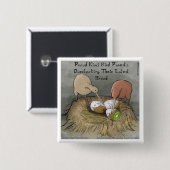 Lustige Kiwi-Vögel pflegen ihre Früchte Button (Vorne & Hinten)