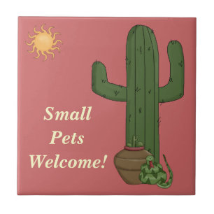 Lustige kleine Haustier-willkommener Fliese