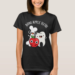 Lustige Knochen Apfel Zähne Bona Appetit Pun Schwa T-Shirt