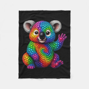 Lustige Koala-Liebhaber Polka-Punkte Glücklicher P Fleecedecke