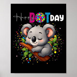 Lustige Koala-Liebhaber Polka-Punkte Glücklicher P Poster