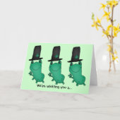 Lustige Koboldfrösche Karte (Gelbe Blume)