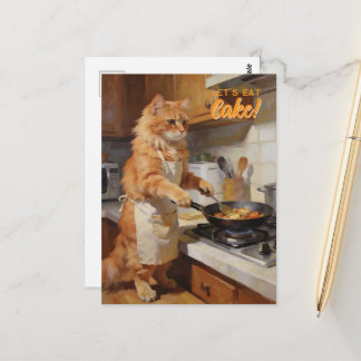 Lustige kochende Katze anpassen Postkarte