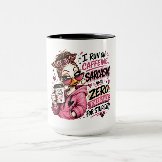 Lustige Koffein Sarkasmus Enten Tasse (Zentrum)