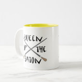 Lustige Königin des Taktstock-Leiter-Geschenks Zweifarbige Tasse (Vorderseite Links)