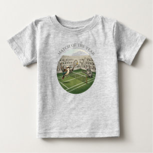 Lustige Kookaburra gegen Koala Tennis-Match-Kunst Baby T-shirt