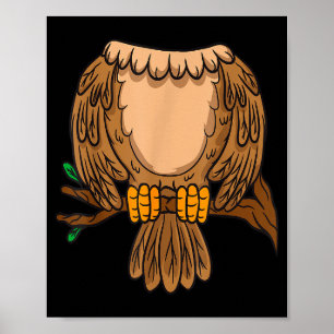 Lustige kopflose Eule Halloween Nacht Vogel Kostüm Poster