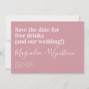 Lustige kostenlose Getränke Hochzeit Save The Date
