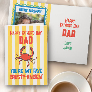 Lustige Krabbe Amalfi Gelbe Streifen Vatertagskart Karte