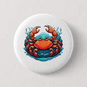 lustige Krabbe Button (Vorderseite)