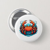 lustige Krabbe Button (Vorne & Hinten)