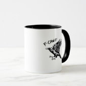 Lustige Krähe F-Caw-F Essential Minimal Sauber Tasse (VorderseiteRechts)