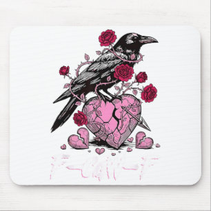 Lustige Krähe F-caw-f Valentinstag Schwarzer Vogel Mousepad