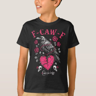 Lustige Krähe F-caw-f Valentinstag Schwarzer Vogel T-Shirt