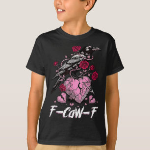 Lustige Krähe F-caw-f Valentinstag Schwarzer Vogel T-Shirt