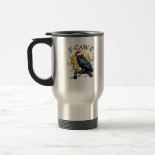 Lustige Krähe F-Caw-F Vogel Gothic-Weihnachtsmannm Reisebecher
