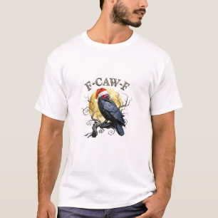 Lustige Krähe F-Caw-F Vogel Gothic-Weihnachtsmannm T-Shirt