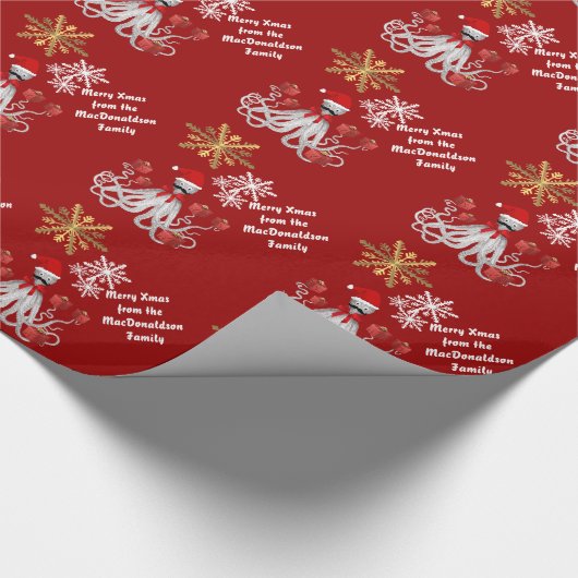 Lustige Krake Sankt Geschenkpapier (Ecke)