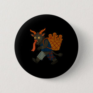 Lustige Krampus-Lebkuchen-Garn-Kunst Gruselige Fei Button