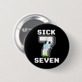 Lustige kranke sieben Pixel Meme Halloween-Kostüm  Button (Vorne & Hinten)