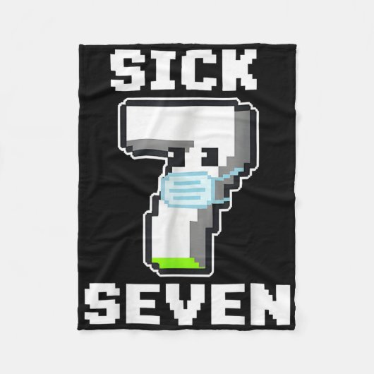 Lustige kranke Sieben Pixel Meme Halloween-Kostüm  Fleecedecke (Vorderseite)