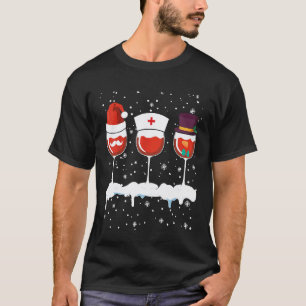 Lustige Krankenpfleger Weihnachten Cooler Wein Kra T-Shirt