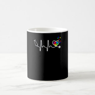 Lustige Krankenschwester Autismus Puzzle Stethosko Kaffeetasse