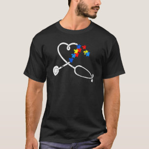 Lustige Krankenschwester Autismus Puzzle Stethosko T-Shirt