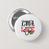 Lustige Krankenschwester Cma Leben Leopard Stethos Button (Vorne & Hinten)