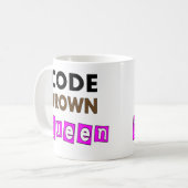Lustige Krankenschwester "CODE-BROWN-KÖNIGIN" Kaffeetasse (Vorderseite Links)