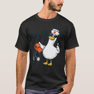 Lustige Krankenschwester-Ente Blutdruckmanschette T-Shirt