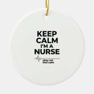Lustige Krankenschwester Keep Calm Vintage Gravur Keramik Ornament