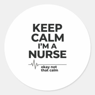 Lustige Krankenschwester Keep Calm Vintage Gravur Runder Aufkleber
