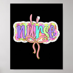 Lustige Krankenschwester Kokette Bogen Pinselstric Poster