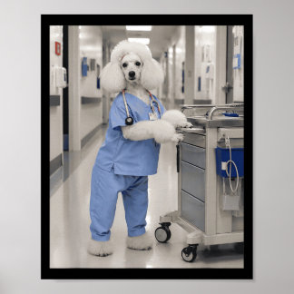 Lustige Krankenschwester Medizinischer Hund Vintag Poster