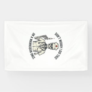 Lustige Krankenschwester Skelett Spritze Vintage G Banner