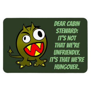 Lustige Kreuzfahrt-Kabinentür Hungover Magnet