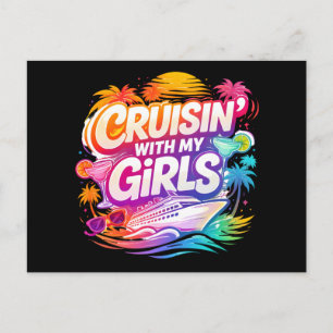 Lustige Kreuzfahrt mit meinen Mädels Buntes Kreuzf Postkarte