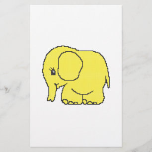 Lustige Kreuzstich gelber Elefant Flyer