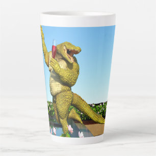 Lustige Krokodil-Champagner-Poolparty-Kunst Milchtasse