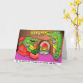 Lustige Krokodil Schwiegermutter-Grußkarte Karte (Gelbe Blume)