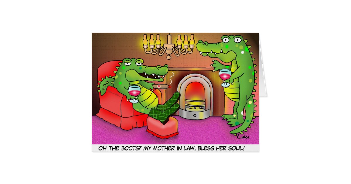 Lustige Krokodil SchwiegermutterGrußkarte Karte Zazzle