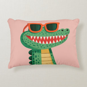Lustige Krokodil-Sonnenbrille Süßes Cartoon-Tier Dekokissen