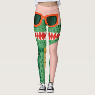 Lustige Krokodil-Sonnenbrille Süßes Cartoon-Tier Leggings