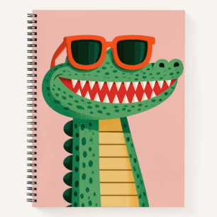 Lustige Krokodil-Sonnenbrille Süßes Cartoon-Tier Notizblock