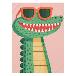 Lustige Krokodil-Sonnenbrille Süßes Cartoon-Tier Tischdecke