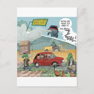 Lustige Krokodilfarm Postkarte