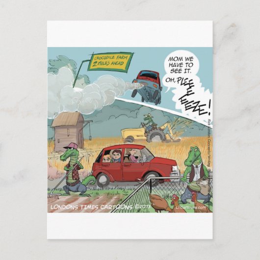 Lustige Krokodilfarm Postkarte (Vorderseite)