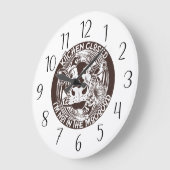 lustige Küchenkuh-Stimmung Große Wanduhr (Winkel)